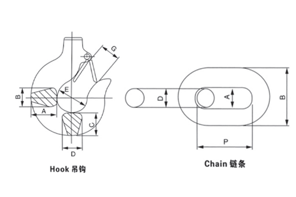電動葫蘆吊鉤和鏈條