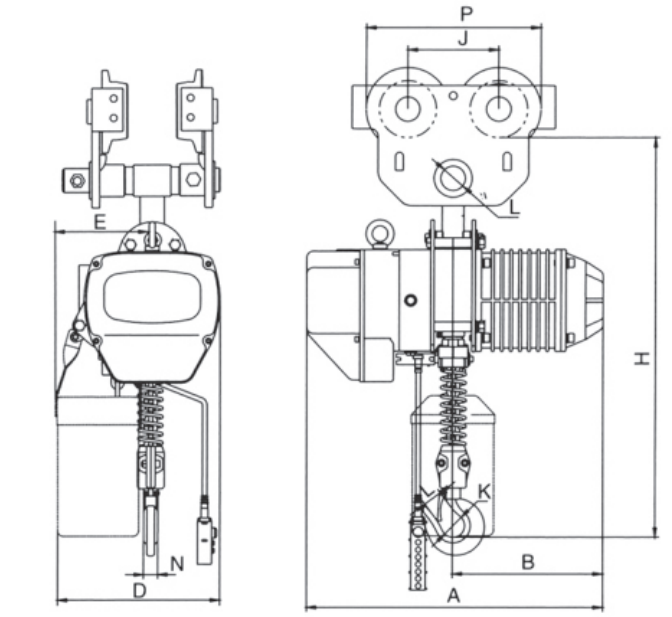 0.5噸環(huán)鏈電動葫蘆圖解 0.5噸環(huán)鏈電動葫蘆圖解