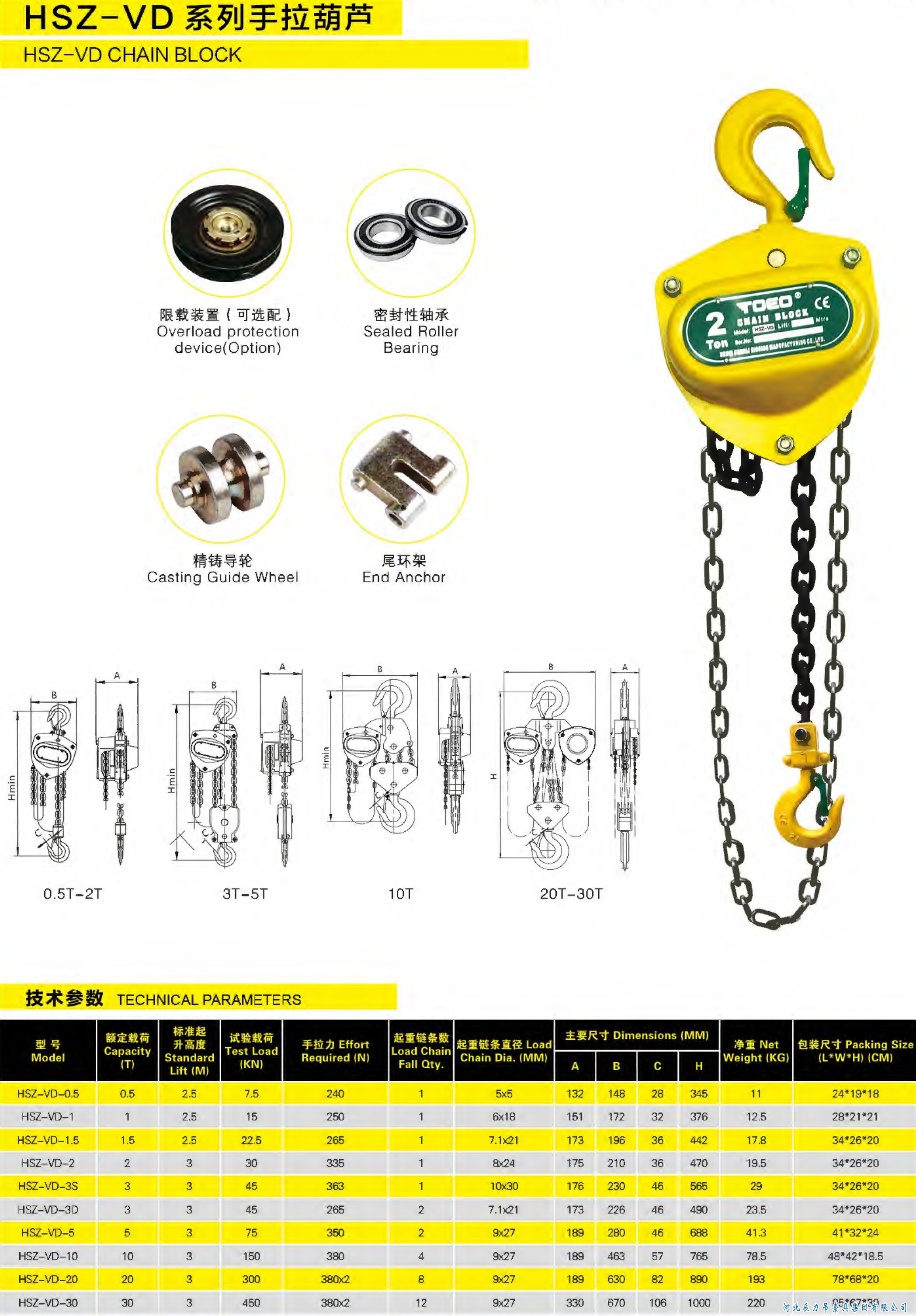 HSZ—VD系列手拉葫蘆規(guī)格型號